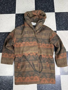 Vtg Andrea Marin Aztec Wool Duffle Coat Lined Size 16 XL - Picture 1 of 9