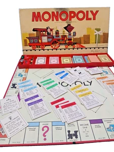 1957 Monopoly Brettspiel von Parker Brothers in Zugbox komplett Vintage USA - Bild 1 von 16