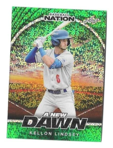 KELLON LINDSEY 2025 Hoja Nación de Béisbol Nuevo Amanecer Verde Brillo #/5 - Imagen 1 de 2