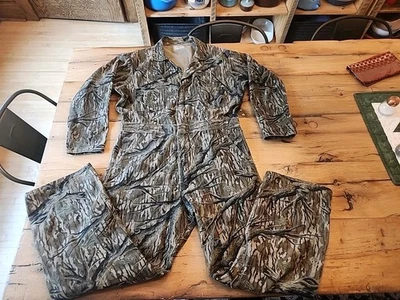 Vintage Mossy OAk Camo Coveralls X Large Regular Hunting Coveralls Uninsulated - Image 1 of 4