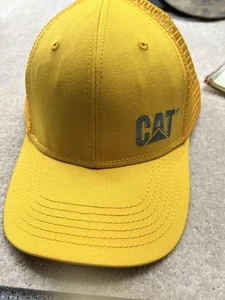 Cappello bruco gatto berretto cinturino schiena maglia gialla camionista logo ricamato - Foto 1 di 5