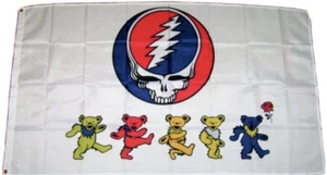 GRATEFUL DEAD 3'X5' FLAGGE BANNER JERRY GARCIA *BEIDSEITIG VOLLFARBIG* - Bild 1 von 1