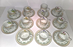 Set of 11 Pre Owned Georges Briard Victorian Gardens Cups & Saucers - Picture 1 of 12