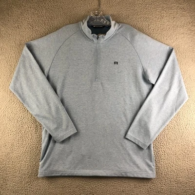 Pullover Travis Mathew mejorado cuarto cremallera hombre grande azul peso medio rendimiento Foto 1 de 4