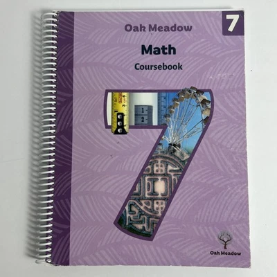 2019 Oak Meadow 7th Grade Math Coursebook Spiral Bound Home School Textbook - Image 1 of 4