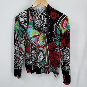Suéter De Colección Alberto Makali Mujer XL Multi Abstracto Cuentas Lentejuelas Adornado - Imagen 1 de 7