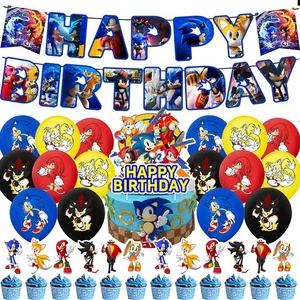30 piezas Sonic suministros de fiesta de cumpleaños decoraciones 🇺🇸VENDEDOR DE EE. UU.⚡️Envío RÁPIDO - Imagen 1 de 6