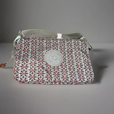 Kipling Gleam Pouch Grey & Red Nayeli Monkey NEU - Bild 1 von 4