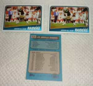 BO JACKSON--1988 TOPPS--#325 CARTE ROOKIE--3 CARTE--COME NUOVE/QUASI NUOVE - Foto 1 di 1