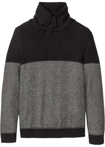 Pullover m Schalkragen Gr. 52/54 (L) Hellgrau Schwarz Herrenpullover NEU R-Ware - Bild 1 von 1