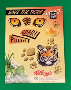Kelloggs 1995 Vintage Retro Save The Tiger Pop Up Kids Activity Promotional Card - Picture 1 of 1