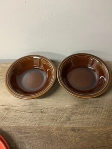 Set of 2 SHEFFIELD AMBERSTONE FRUIT BOWLS 5.5" HOMER LAUGHLIN Dessert Brown - Picture 1 of 2