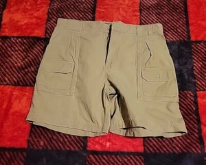 Nice Cabelas Cargo Shorts Mens 36 Chino Flat Front 6 Pocket Outdoor Hiking - Picture 1 of 6