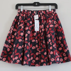 NWT Bonpoint Girl's Cherry Kisses Skirt Black Pink Red Cotton Printed 12 - Picture 1 of 5