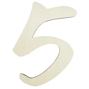 Wooden Numbers 5 Large 12 Inch Wooden Numbers Paintable Wood Digital for Wall... - Picture 1 of 7