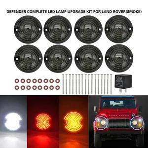 For 90-16 Land Rover Defender Smoke Complete LED Upgrade Kits Indicator Lights - Picture 1 of 10