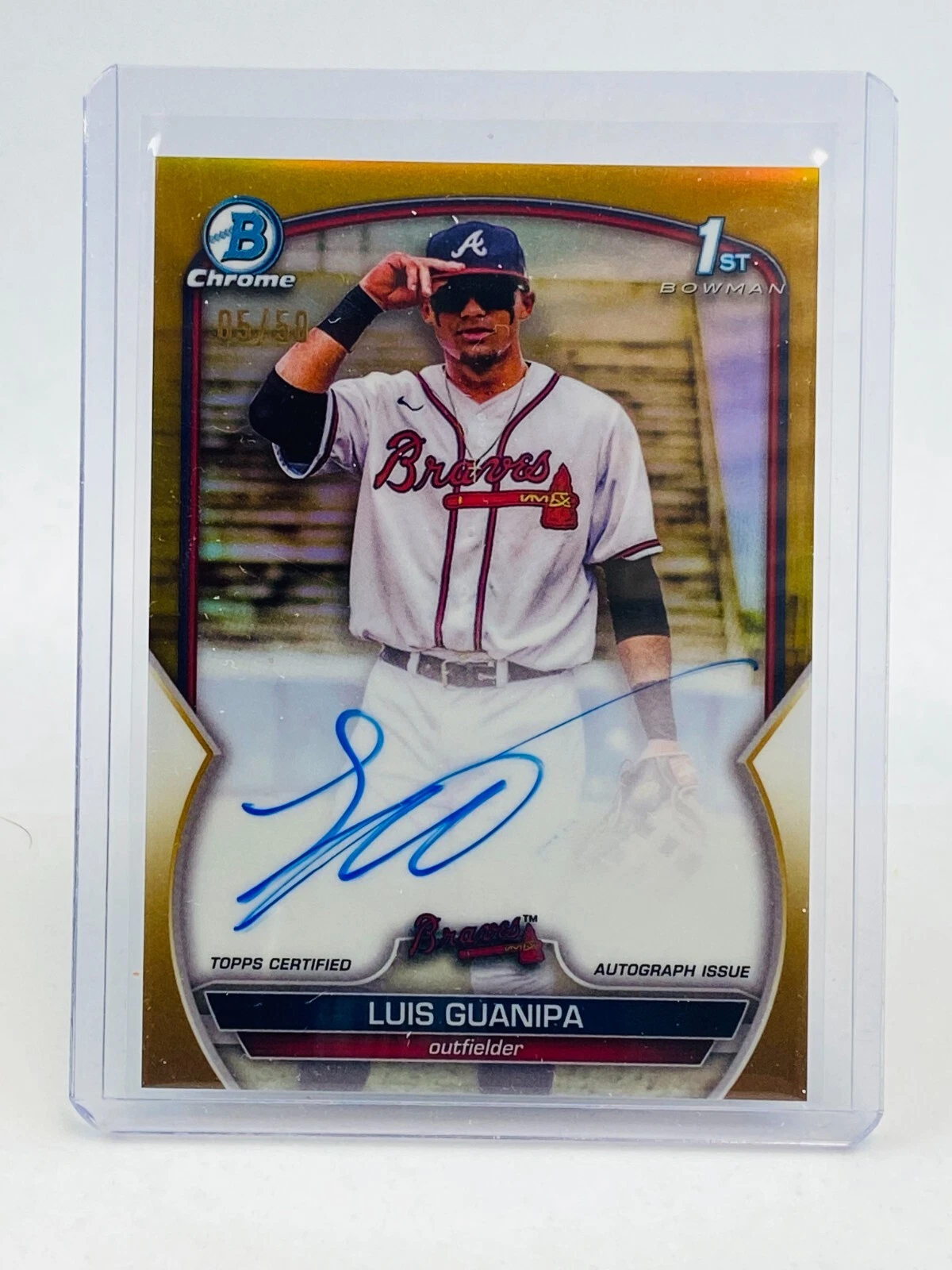 2023 Bowman Chrome Luis Guanipa 1st on Card Auto Gold #05/50