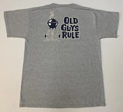 Camiseta OLD BOYS RULE Grande 2 Caras "Smokin' Hot & Aged To Perfection" Parrilla Usada en Excelente Condición Foto 1 de 4