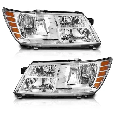 WEELMOTO For 2009-2020 Dodge Journey Headlights Pair Chrome Headlamps LH+RH Foto 1 de 4