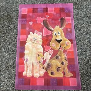 Valentine’s Day Flag Banner By 28x42 w/Hearts/Dog/Cat