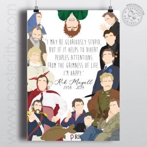 RIK MAYALL Minimalist Tribute Poster Minimal Quote Bottom Young Ones Blackadder - Picture 1 of 6