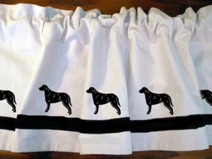 Curly Coated Retriever Dog Window Valance Curtain Color choices - Picture 1 of 8