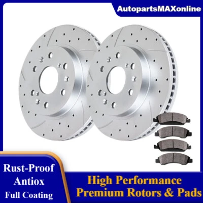 Front Drilled Brake Rotors Brake Pads for Chevy SILVERADO 1500 GMC SIERRA 1500 - Image 1 of 4
