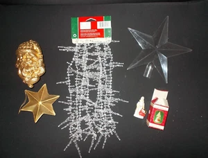 Stella 8,5" Ornamenti Trasparenti 9" Ghiacci Oro 4,5" Babbo Natale 5,5" Stella da Collezione St - Foto 1 di 4
