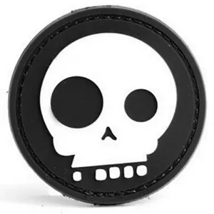 3D TAD GEAR MEAN T-SKULL BLACK ARMY MILITARY PVC BADGE DARK RUBBER HOOK PATCH - Picture 1 of 2