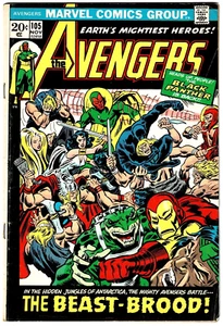 The Avengers #105 FN- Scarlet Witch 1972 Bronze Age Marvel Comics HD Scan U-7 - Picture 1 of 2