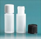 2 dram (1/4 oz) bouteilles rondes cylindre en plastique LDPE avec capsules (12-25-50-100 compte)