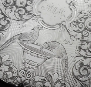 Sterling Silver Card Case with Pheasants, Nathaniel Mills, Birmingham 1839 - Picture 1 of 12