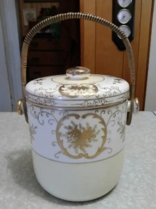 Beautiful antique guilded ice bucket, biscuit jar made In Japan. - Picture 1 of 12