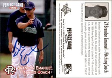 Brandon Emanuel Signed 2010 Perfect Game Cedar Rapids Kernels #27 Auto