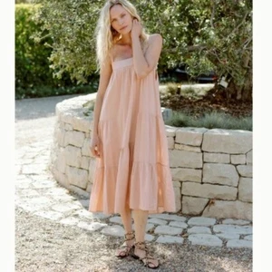 Vestido de Verano Jenni Kayne Seersucker Rosa Rubor Talla XL - Imagen 1 de 12