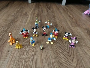 DISNEY Figure PVC 13 (B) Pc LOT Vintage Mickey-Minnie-Pluto-Donald Duck - Picture 1 of 1