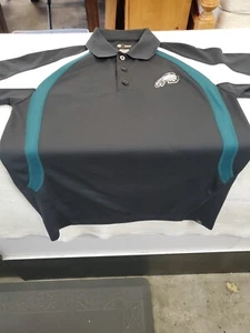 Camisa polo de los Philadelphia Eagles negra pequeña de la NFL manga corta ropa deportiva de equipo - Imagen 1 de 12