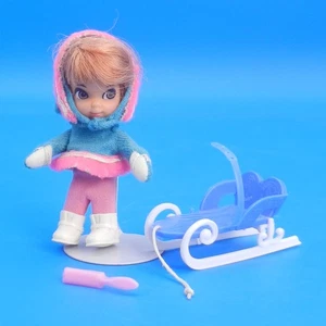 Vintage Liddle Kiddles FREEZY SLIDDLE Doll Sled Boots Mattel 1960s *SO FUN* - Picture 1 of 7