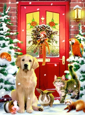 Nautilus Wooden Puzzles:  Christmas Welcome (51 Piece Mini Puzzle) - Image 1 of 4