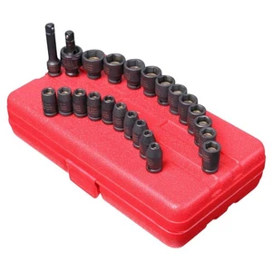 SUNEX TOOLS 1/4 in. Drive SAE and Metric Magnetic Impact Socket Set (23-Piece) - Picture 1 of 2