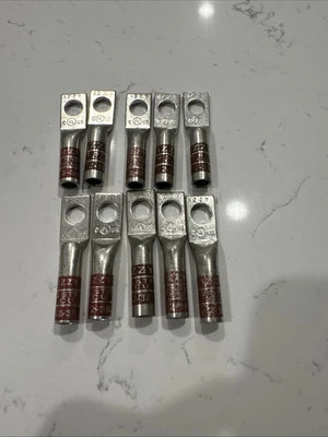 IZZY 2 STR CU 2-38 - 1 HOLE COPPER COMPRESSION LUGS LOT 10 Pcs - Image 1 of 2