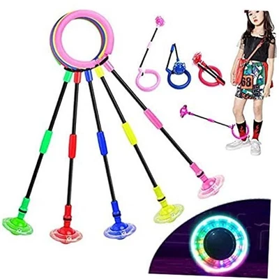 Мигающее кольцо для прыжков детское разноцветное веревки для прыжков на лодыжку спортивные качели розовое - Изображение 1 из 4