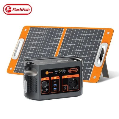 FlashFish Solargenerator LiFePO4 179Wh 300W 230V Optional Mit 60W 18V Solarpanel
