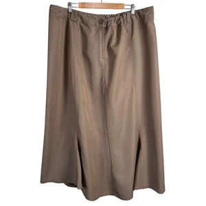 NWT CJ Banks Size 24 Midi Skirt A-Line Tan Women's Modest Career Western - Picture 1 of 10