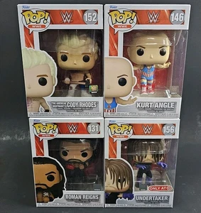 Funko Pop WWE Lot 4 Cody Rhodes Roman Reigns Undertaker Kurt Angle - Bild 1 von 2
