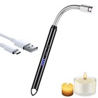 iJiGui Arc Lighter - Electric, Windproof, Flexible 360° Long Black 