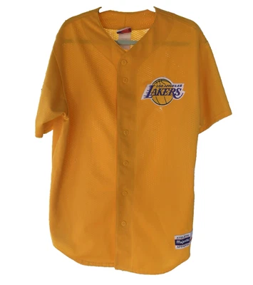 Camiseta de beisebol vintage Majestic Los Angeles Lakers tamanho grande feita nos EUA - Imagem 1 de 4