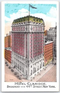 Postal vintage de Hotel Claridge Broadway y 44th St New York - Imagen 1 de 2