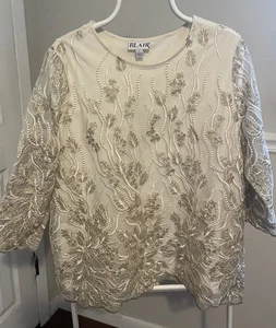 Blair Mujer Formal/Boda/Fiesta Noche Encaje Con Bordado Dorado Lg - Imagen 1 de 9