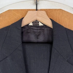 Pronto Uomo Suit Mens 44L Gray 2 Butotn Firenze Lessona Super 100s Wool Italy - Picture 1 of 21